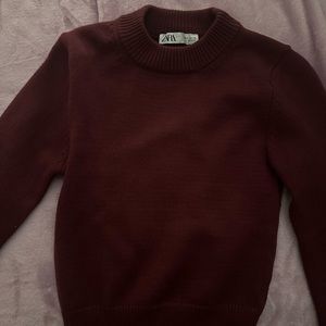 Zara Fitted Maroon Sweater